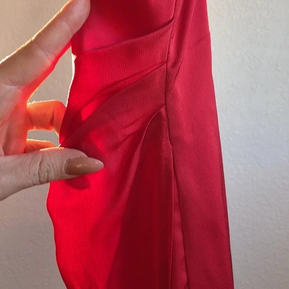 LULUS Red Satin Slip Dress - Picture 6 of 8